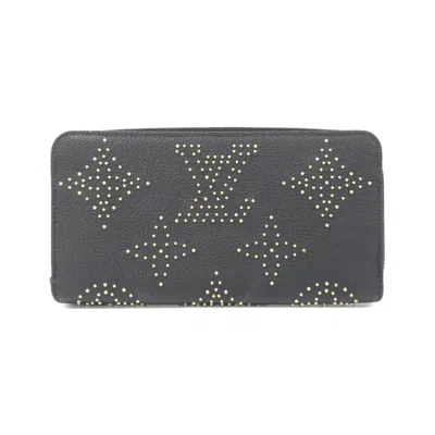 Pre-owned Louis Vuitton Black Leather Long Wallet (bi-fold) ()