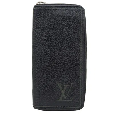 Pre-owned Louis Vuitton Black Leather Long Wallet (bi-fold) ()