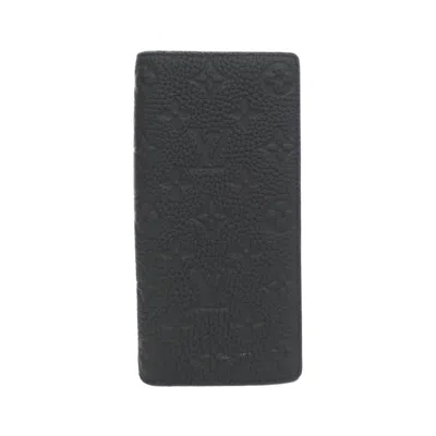 Pre-owned Louis Vuitton Black Leather Long Wallet (bi-fold) ()