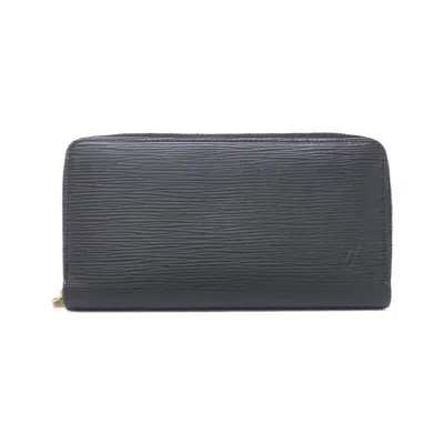Pre-owned Louis Vuitton Black Leather Long Wallet (bi-fold) ()