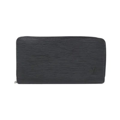 Pre-owned Louis Vuitton Black Leather Long Wallet (bi-fold) ()