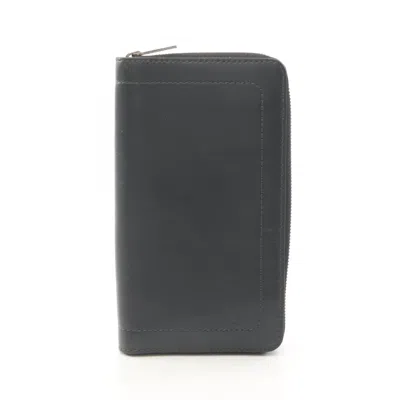 Pre-owned Louis Vuitton Black Leather Long Wallet (bi-fold) ()