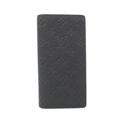Pre-owned Louis Vuitton Black Leather Long Wallet (bi-fold) ()