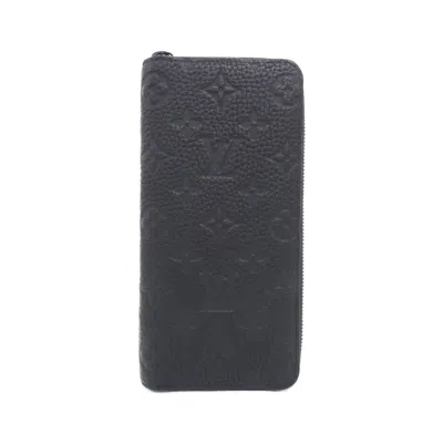 Pre-owned Louis Vuitton Black Leather Long Wallet (bi-fold) ()