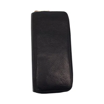 Pre-owned Louis Vuitton Black Leather Long Wallet (bi-fold) ()