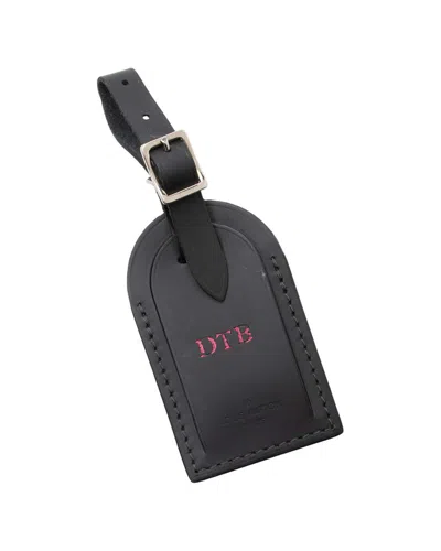 Pre-owned Louis Vuitton Black Leather Luggage Tag (authentic Pre-loved)