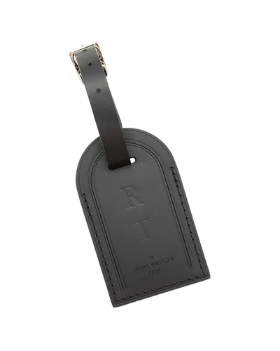 Pre-owned Louis Vuitton Black Leather Luggage Tag (authentic Pre-loved)