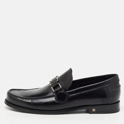 Pre-owned Louis Vuitton Black Leather Major Slip On Loafers Size 40