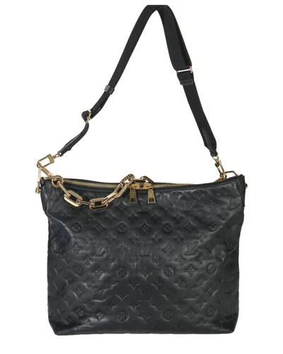 Louis Vuitton Black Leather Monogram Embossed Coussin Mm Hobo (authentic Pre-  Loved)
