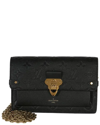 Pre-owned Louis Vuitton Black Leather Monogram Empreinte Vavin Chain Wallet (authentic  Pre-loved)