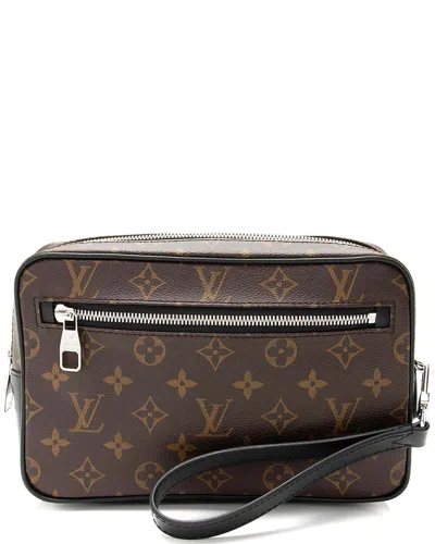Pre-owned Louis Vuitton Black Leather Monogram Macassar Kasai Clutch (authentic Pre-  Loved)