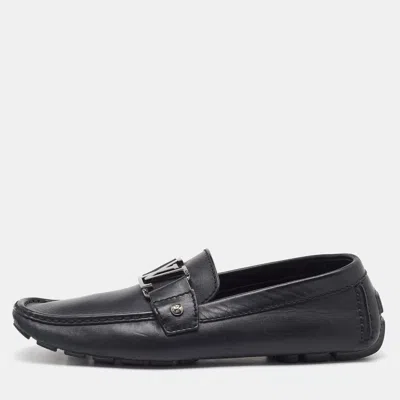 Pre-owned Louis Vuitton Black Leather Monte Carlo Loafers Size 40