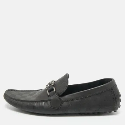 Pre-owned Louis Vuitton Black Leather Monte Carlo Loafers Size 44.5