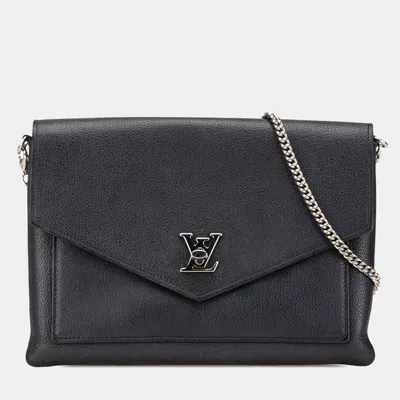 Pre-owned Louis Vuitton Black Leather Mylockme Chain Pochette