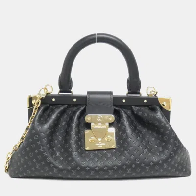 Pre-owned Louis Vuitton Black Leather Nanogram Monogram Clutch Bag