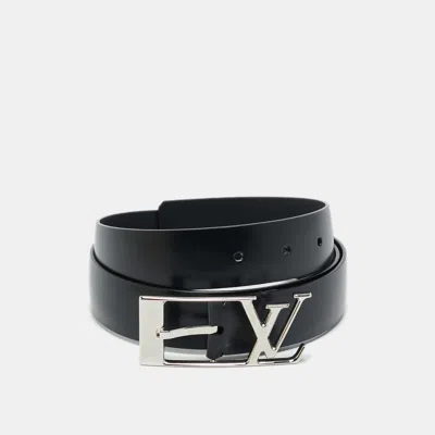 Pre-owned Louis Vuitton Black Leather Neogram Belt 90cm
