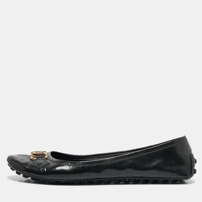 Pre-owned Louis Vuitton Black Leather Oxford Ballet Flats Size 39.5