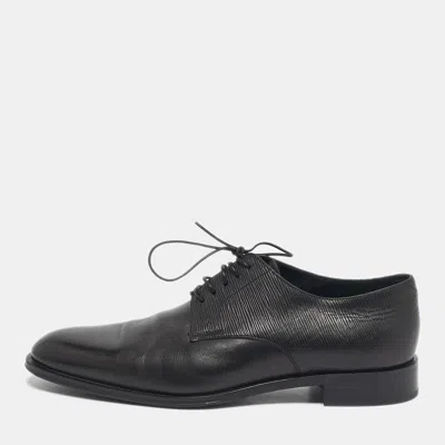 Pre-owned Louis Vuitton Black Leather Oxfords Size 42
