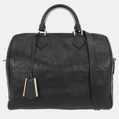 Pre-owned Louis Vuitton Black Leather Paris Speedy Cube Handbag