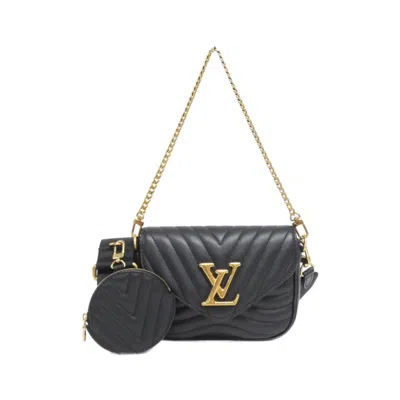 Pre-owned Louis Vuitton Black Leather Pochette Pouch Shoulder Bag ()