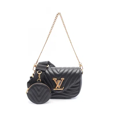 Pre-owned Louis Vuitton Black Leather Pochette Shoulder Bag ()