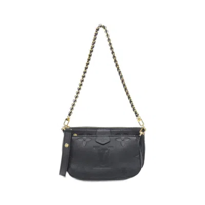 Pre-owned Louis Vuitton Black Leather Pochette Shoulder Bag ()