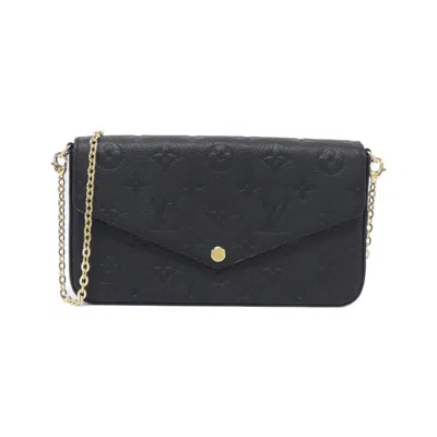 Pre-owned Louis Vuitton Black Leather Pochette Shoulder Bag ()
