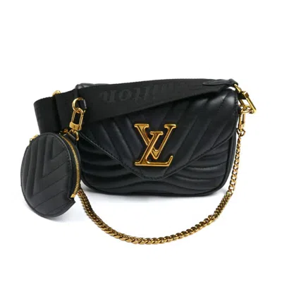 Pre-owned Louis Vuitton Black Leather Pochette Shoulder Bag ()