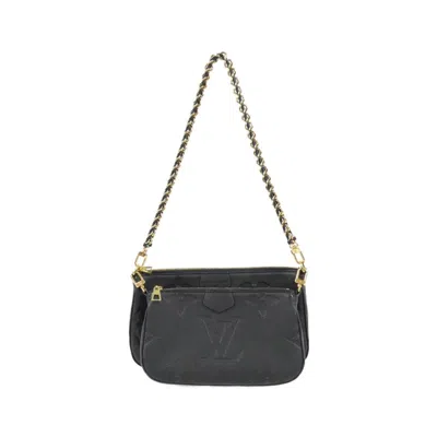 Pre-owned Louis Vuitton Black Leather Pochette Shoulder Bag ()