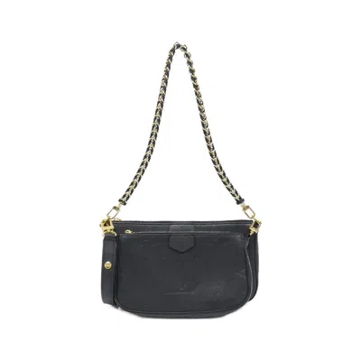 Pre-owned Louis Vuitton Black Leather Pochette Shoulder Bag ()