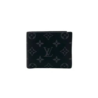 Pre-owned Louis Vuitton Black Leather Pvc Wallet (bi-fold) ()