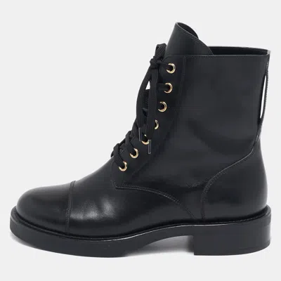 Pre-owned Louis Vuitton Black Leather Ranger Boots Size 37.5