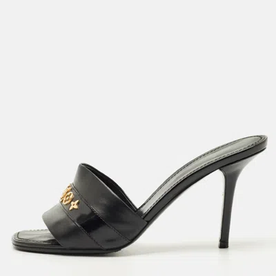 Pre-owned Louis Vuitton Black Leather Revival Slide Sandals Size 39