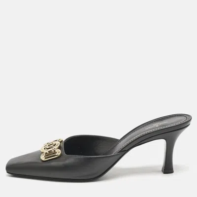 Pre-owned Louis Vuitton Black Leather Rotary Mules Size 41
