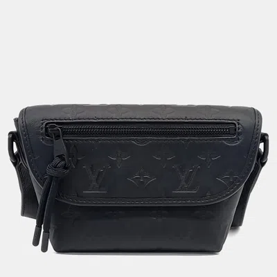 Pre-owned Louis Vuitton Black Leather Shadow Pulse Wearable Wallet
