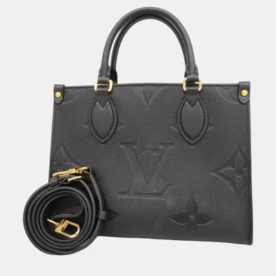Pre-owned Louis Vuitton Black Leather Small Onthego Tote