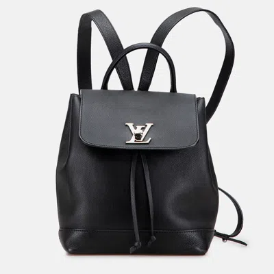 Pre-owned Louis Vuitton Black Leather Taurillon Lockme Backpack