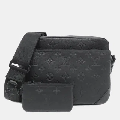 Pre-owned Louis Vuitton Black Leather Trio Messenger Shoulder Bag