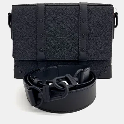 Pre-owned Louis Vuitton Black Leather Trunk Messenger Bag