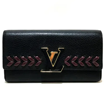 Pre-owned Louis Vuitton Black Leather Wallet (bi-fold) ()