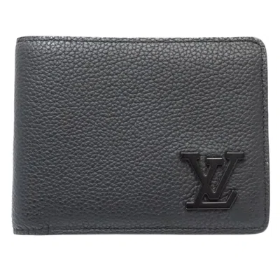 Pre-owned Louis Vuitton Black Leather Wallet (bi-fold) ()