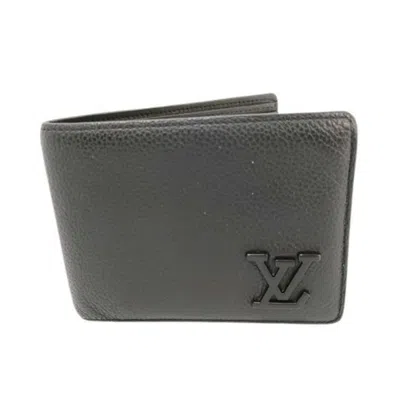 Pre-owned Louis Vuitton Black Leather Wallet (bi-fold) ()