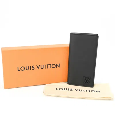 Pre-owned Louis Vuitton Black Leather Wallet (bi-fold) ()