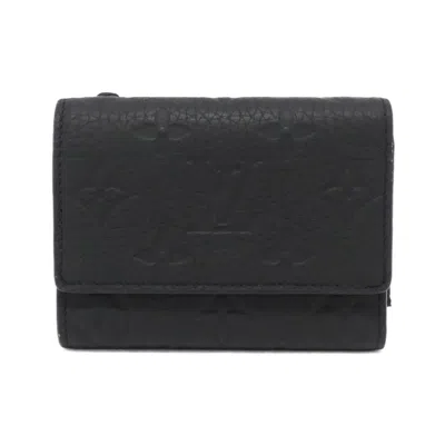 Pre-owned Louis Vuitton Black Leather Wallet (tri-fold) ()