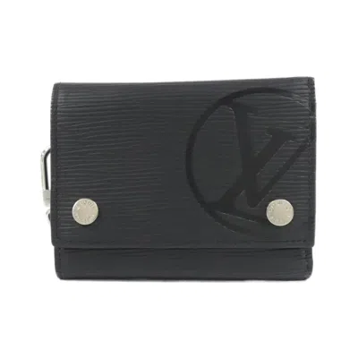 Pre-owned Louis Vuitton Black Leather Wallet (tri-fold) ()