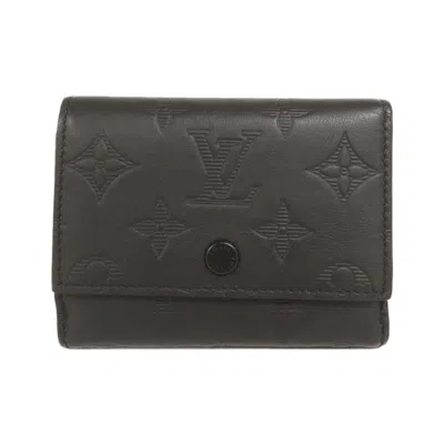 Pre-owned Louis Vuitton Black Leather Wallet (tri-fold) ()