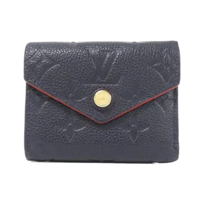 Pre-owned Louis Vuitton Black Leather Wallet (tri-fold) ()