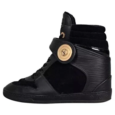 Pre-owned Louis Vuitton Black Leather Wedge Sneakers - Size 34.5