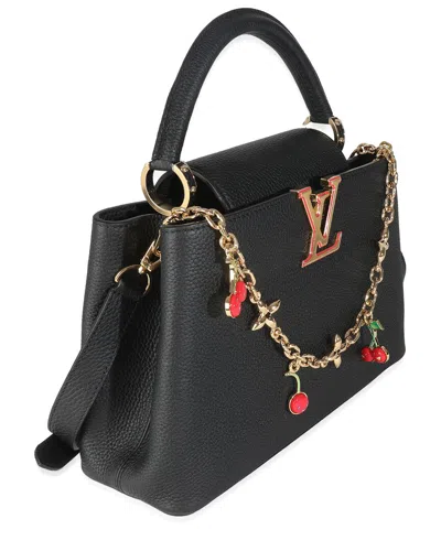 Pre-owned Louis Vuitton Black Leather X Tm Taurillon Capucines Mm (authentic Pre-loved)