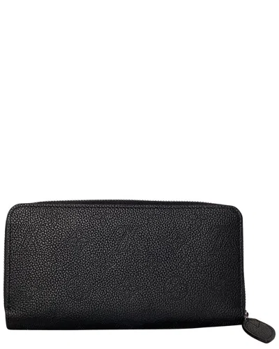 Pre-owned Louis Vuitton Black Leather Zippy Perforated Long Wallet (authentic Pre-loved)
